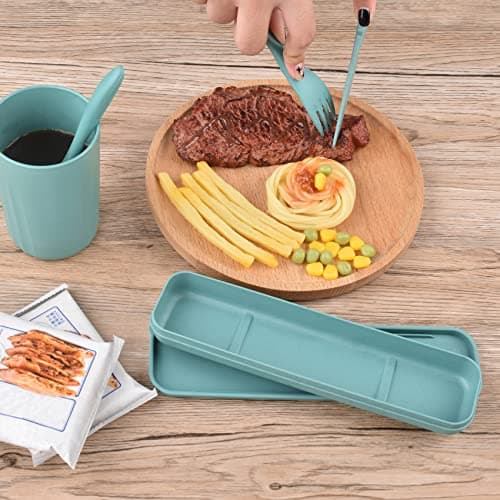 Travel Cutlery Set with Case, Reusable Plastic Cutlery Set — view 5