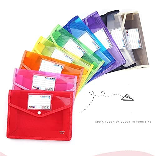 A4 Plastic Wallet, Popper Wallet Plastic Document Folder Premium Pockets, Clear Plastic File Folders Holder Organizer, with Snap Closure and Card Slot for School Home Work Office, Waterproof — view 3