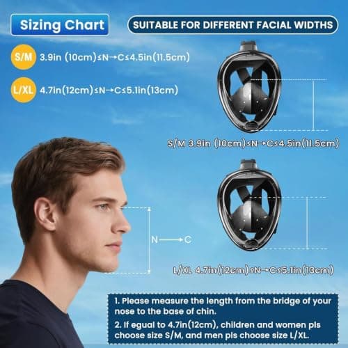 Full Face Snorkelling Mask, 180° Panoramic View, Anti‑Fog Anti‑Leak Dry‑Top Snorkel Gear, Compatible with Action Cameras for Adults & Kids, Ideal for Beach Holidays (1, Pink, L-XL) — view 5