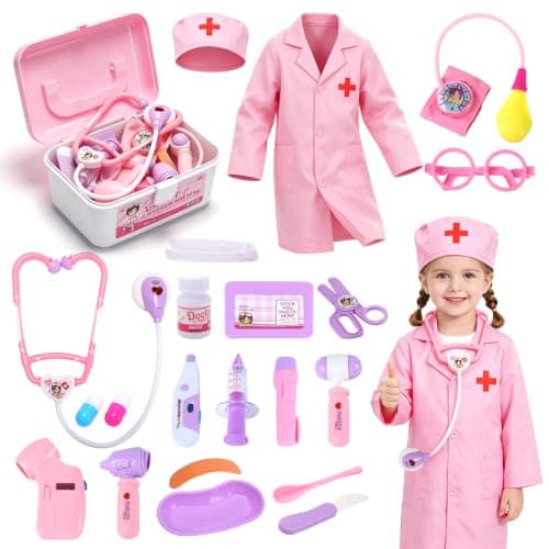 EagleStone Doctor Kit for Kids Pretend Play Medical Set with Light & Sound