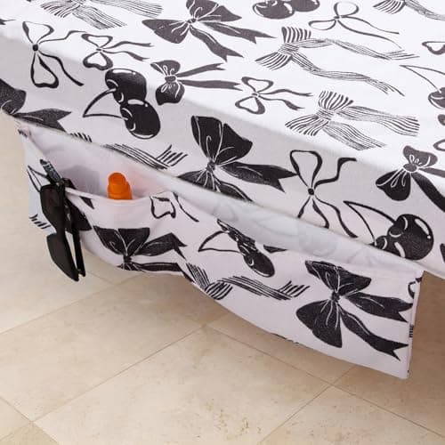 OHS Bow Print Sun Lounger Towels with Pockets, Soft Quick-Dry Absorbent Beach Towels for Adults Sunbed Towel Microfibre Large Beach Towel in a Bag Summer Holiday Essentials, 75 x 215cm - Monochrome — view 2