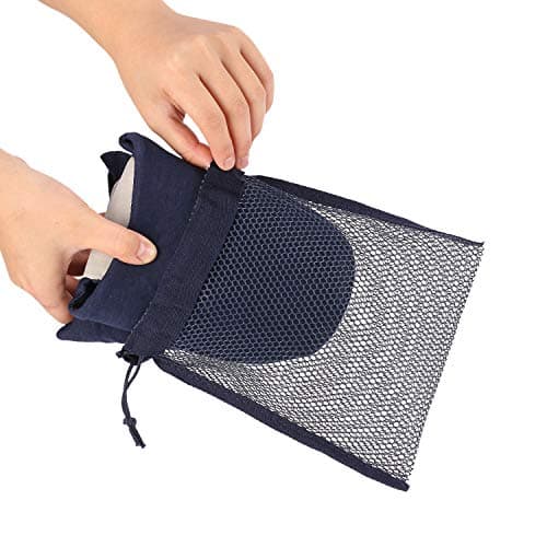 BUXTON Cozy Lightweight and Memory foam Indoor Slippers for Womens and Mens(unisex), Foldable Slippers with Mesh bag-For Home,Travel,Spa and Hotel, Navy, Small-Medium — view 6