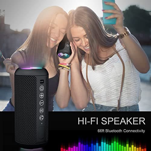 Ortizan Bluetooth Speaker, Speakers Wireless Bluetooth 5.3,IPX7 Waterproof, 24W Stereo Sound, 30H Playtime, RGB Light, TF Card & AUX Portable Bluetooth Speaker for Outdoor Travel, Sport — view 6