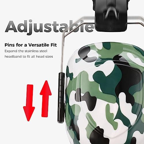 ProCase Ear Defenders Adults, NRR 28dB Noise Cancelling Headphones for Autism Kids Children, Hearing Protection Earmuffs, Sensory Headphones for Shooting Construction Mowing -Camogreen — view 2