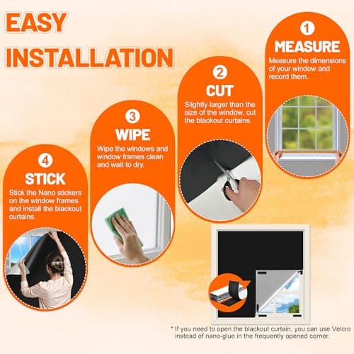 Blackout Curtains for Travel Portable Blackout Blind Stick On 145x100CM — view 5