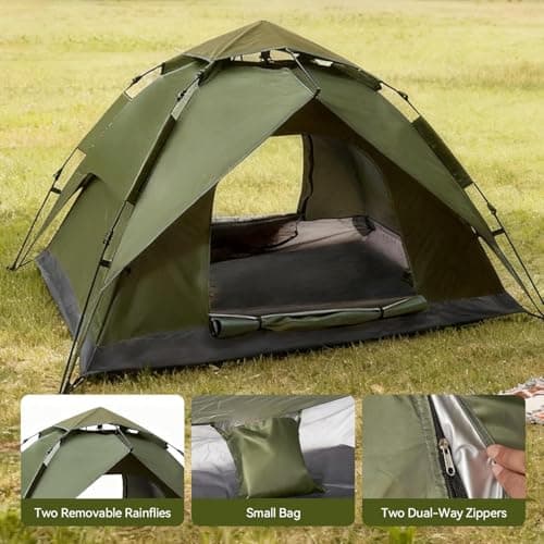 BREEZENEST 2-3 Person Pop Up Dome Tent – Waterproof Double Layer Camping Tent with Removable Outer Tarp, Quick Setup Hiking Tent for Family, Outdoor, Backpacking Adventures — view 6