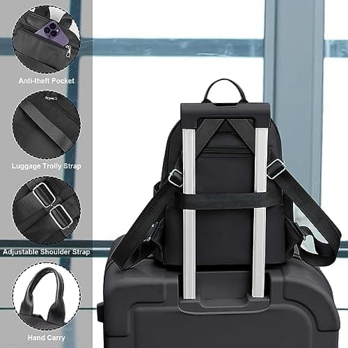 Aucuu Backpack Womens, Fashion Ladies Backpack, Lightweight Nylon Casual Rucksack, Small Daypack School Bag, Anti-Theft Travel Backpack for Women & Girls — view 5