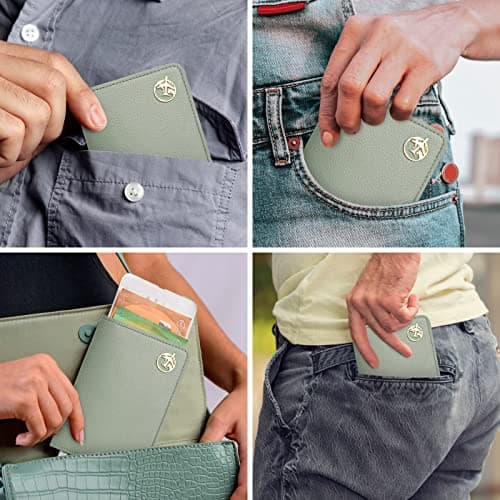 Lychii Leather Passport Wallet for Women and Men, PU Travel Protector Wallet Pouch Protective Case for Passport, Boarding Pass and ID Card — view 5