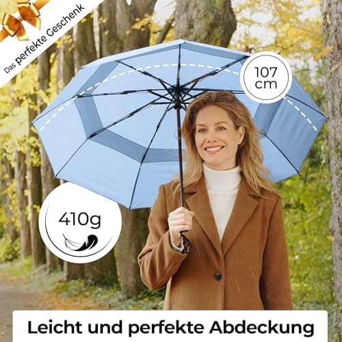 TUMELLA Strongest Windproof Travel Umbrella (Compact, 100MPH Wind-Tested), Light, Portable, One-Handed Use, Automatic Folding Rain Umbrella, Durable, Premium Grip, Fits Car & Backpack — view 4
