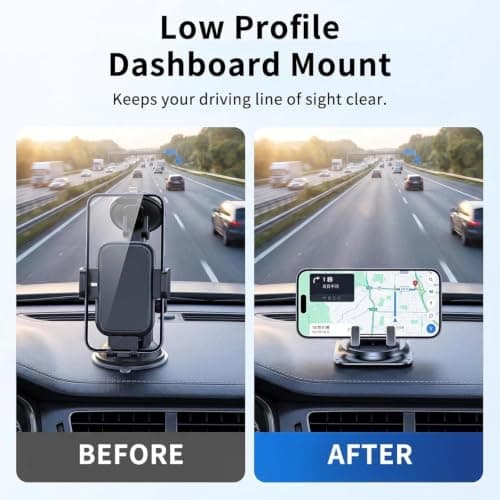SUJAHHUJIQ Phone Holder Car - 360°Adjustable Dashboard Mount, Non-Slip Car Phone Holder Compatible for All Smartphone, Universal Car Phone Mount (1 Pack) — view 4