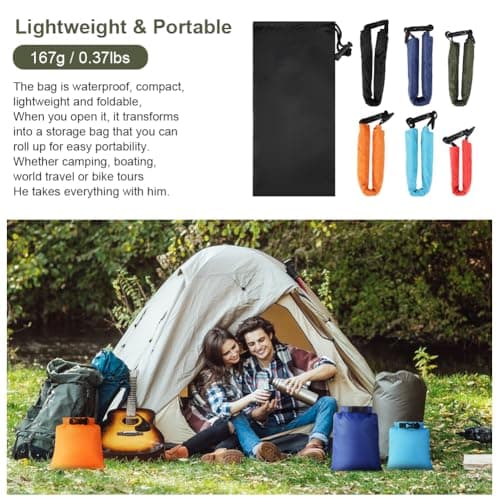 vsshe Waterproof Dry Bags 6PCS, Lightweight DryBags, Compression Sack Canoe Bag with1.5L, 2.5L, 3L 3.5L, 5L, 8L Sacks Bag for Kayaking Rafting Boating Hiking Camping Travel Backpacking — view 6
