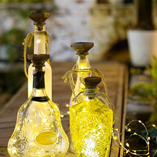 YUEHISY Solar Power Wine Bottle Cork String Light 20 LED Fairy String (9