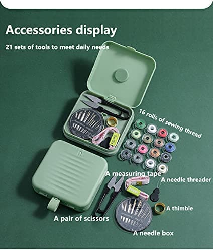 Small Sewing kit Travel Size, Mini Sewing Kits Storage-Box Gifts for Adults, Beginners DIY Easy Embroidery Thread Needle Accessories,Home and Hand Sewing Supplies, Basic Emergency Needle case (Blue) — view 5