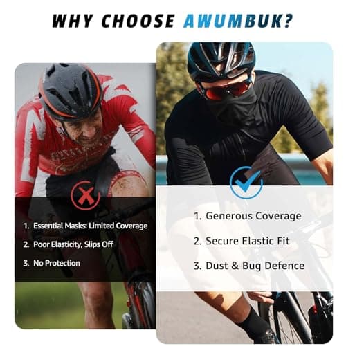 Awumbuk Men's 4-Pack Windproof Neck Gaiter | Breathable Multifunctional Snood for Hiking, Cycling & Running | All-Weather Lightweight Face Cover, Sports Scarf for Outdoor Adventures — view 6