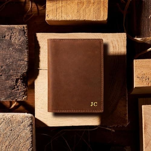 Cotswold Wears Personalised Leather Passport Holder, Premium Genuine Leather Travel Wallet with Card Slots, Slim Passport Cover Travel Organiser Gift for Men & Women — view 2