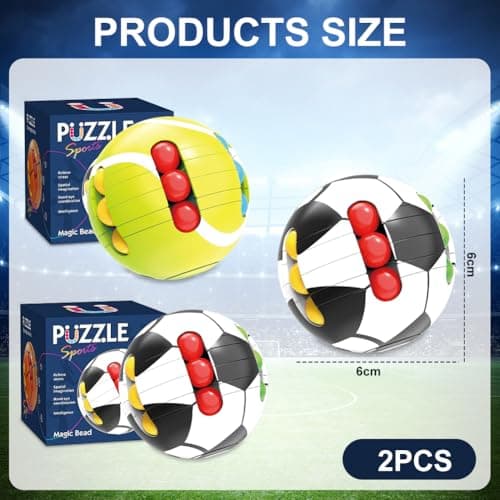 2PCS Puzzle Sport Ball Toys, 3D Brain Teasers and Puzzle Games for Kids and Adults, Intelligence 6cm Small Magic Bead, Adult Relieve Stress,Hand Sport, Fun Travel Toys for Teenage Girls C — view 3