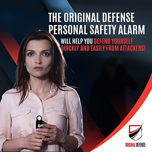 Original Defense® Personal Safety Alarm for Women, Children, & Elderly - Recommended by Police - 125 dB Loud Personal Alarm Siren with LED Strobe Light (Black) — view 4
