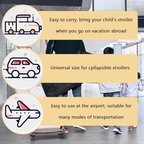 RJFUJP Stroller Bag for Airplane, Large Capacity Pram Travel Bag, Durable Baby Strollers and Baby Transport Bags, Protecting Strollers from Dirt and Damage — view 6