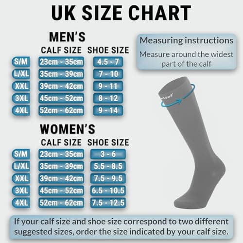 360 RELIEF Compression Socks for Women & Men, Flight Socks 4XL Grey — view 3