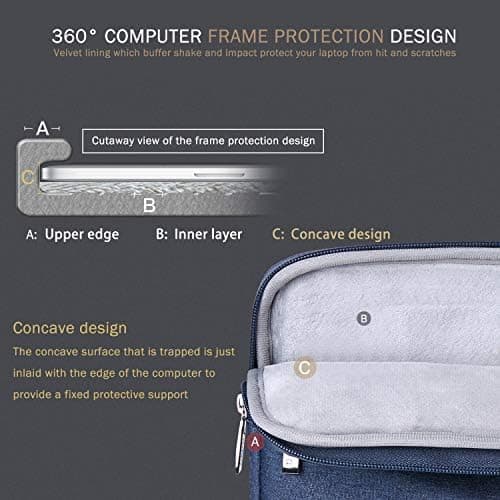 Voova Laptop Sleeve 14-15 Inch, Laptop Case for MacBook Air 15, Blue — view 3