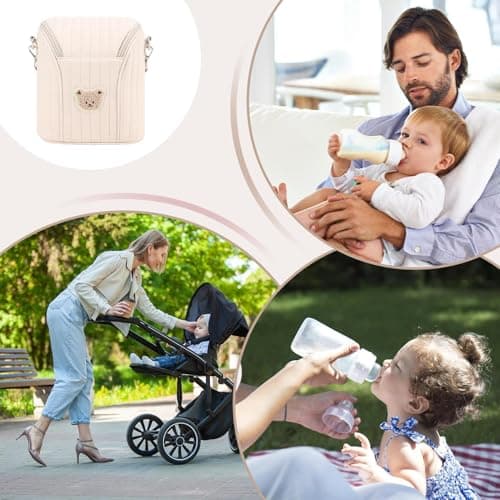 Insulated Bottle Bag - Polyester Aluminum Foil 18x10x20cm | Portable Breast Milk Cooler With Handle, Stroller, Travel Storage, Food Warmer | Bottle Organizer Travel Nursery Gebr — view 4