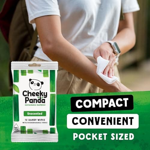 The Cheeky Panda Bamboo Hand Wipes | 12 Travel Wipes | 100% Plastic Free and Biodegradable Wet Wipes — view 2