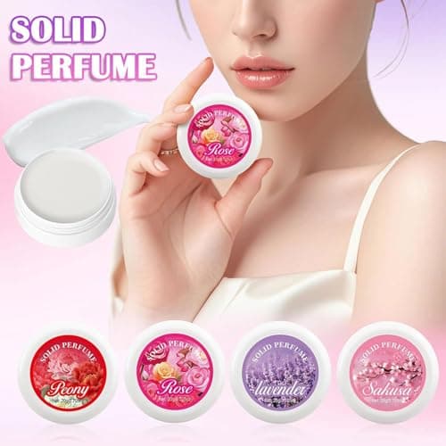 4PCS Solid Perfume Fragrances Set for Women, Solid Portable Pocket Balm, Solid Perfume Set, Long Lasting Fragrances, Non Sticky Formula, Travel Size, For Women & Men, For Daily Use (1 set) — view 2