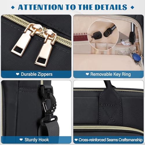 RAINSMORE 17 Inch Laptop Bags for Women Large Laptop Case Messenger Bag — view 5