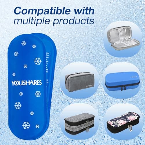 YOUSHARES 4 Nylon Ice Packs for Insulin Cooler Travel Case - Insulin Cooler Gel Packs Reusable Ice Packs Suitable for Diabetic Insulin Case (4 Packs) — view 5