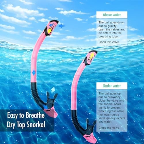 Snorkel Set Adults, JRing Snorkel Set with Anti Fog Goggles Dry Snorkel — view 3