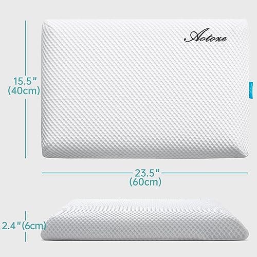 AOTOZE Thin Pillow for Adults | Flat Memory Foam Pillow for Stomach Sleeper,Side Sleeper | Low Profile，Slim，Thin，Flat | Oeko-TEX & CertiPUR-US Double Certification 60x40x6 cm — view 5
