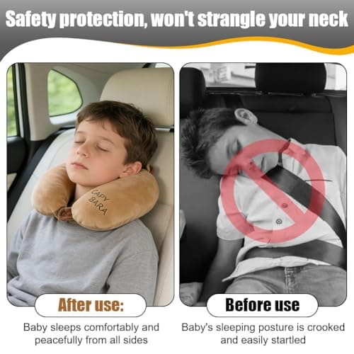 Alaoo Cute Neck Pillow, Deformable U-shaped Pillow with Animal, 2-in-1 Deformable Neck Pillows Play Companion for Adults, Kids, Children in Home, Office, Camping, Travelling, Sleeping, Capybaras — view 5