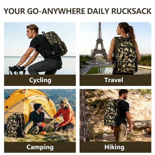 YINKIGI 22 L Small Rucksack for Men & Women, Lightweight Backpack Camo Bag — view 3