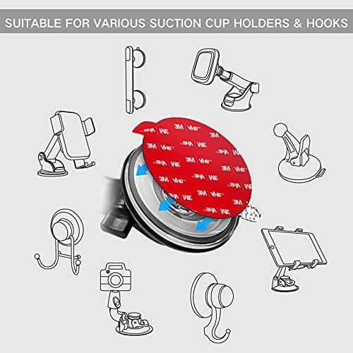 volport Round Double-sided Adhesive Sticky Pads Circle Heat Resistant Mouting Tape Replacement Sticker Windshield & Dashboard for Suction Cup Mount GPS Dashcam GoPro, 4-Pack 80mm (3.15") — view 2
