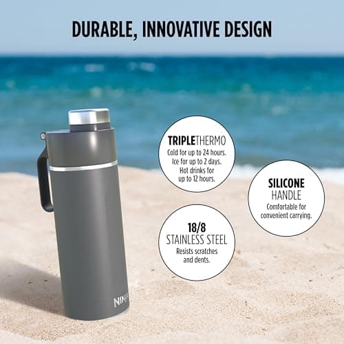 Ninja Thirsti 700ml Water Bottle with Leak-Proof Lid, Grey DW2401EUUKGY — view 3