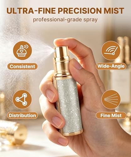 SVIFETEX PA06 5ml travel perfume atomisers refillable bottle, Glitter Gold — view 4
