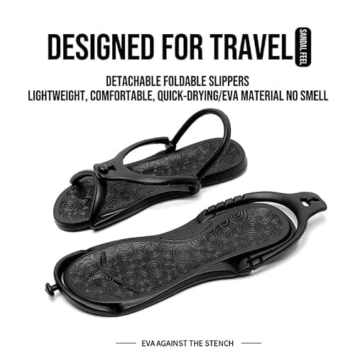 Kattmas Travel Sandals Shower Shoes For Men Women - Foldable Flip-Flop Slippers Non-Slip Quick-Dry, Portable House Shoes For Bathroom Gym Spa Pool Beach — view 4