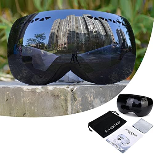 Supertrip Ski Goggles Over Glasses UV400 Anti-fog Skiing/Snowboard Goggles for Men & Women Professional Snowmobile Skate Goggles(black) — view 6