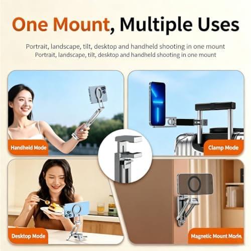 Foldable Phone Stand Tripod, Blue — view 2