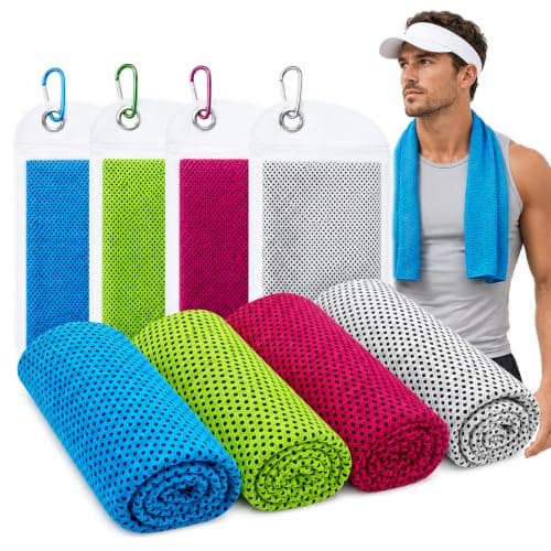 Enyisa 4 Pack Cooling Towels (40"x12"), Cooling Towels for Neck,Cool Towel, Cool Down Towel,UV Protection Soft Breathable for Golf,Sport,Running,Gym,Camping,Fitness,Workout & More Activities