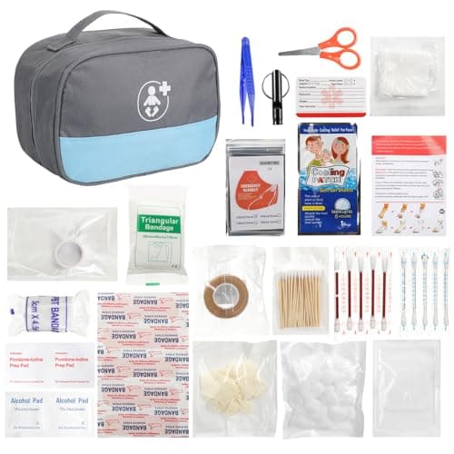 First Aid Kit Bag, 98PCS Small Car Emergency Kits Portable Travel Safety First Aid for Camping Hiking Outdoor Sports Home Emergencies