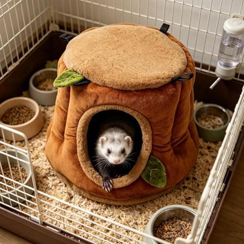 Hamster House: Thickened Padded Heat Retention, Flannel Hideaway 25x20x20cm, Windproof Structure Small Pet Tent Cabin with Case for — view 3