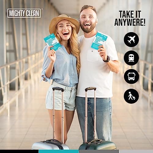 15 Disposable Travel Tray Protectors by Mighty Clean │ Airplane Travel Essentials for Toddler, Kids, and Adults │ Must Have for Flying │ Provides a Clean Surface and Entertainment │ 15 Pack — view 5
