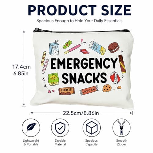 Kemay Emergency Snacks Bag, Canvas Zipper Pouch for Women and Kids — view 2