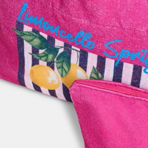 OHS Beach Tote Bags for Women, Limoncello Spritz Slogan Large Beach Bag with Matching Zip Pouch Waterproof Lining Reusable Grocery Bags for Women Travelling Shopping Pool, Pink — view 5