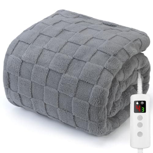 Heated Blanket, Electric heated throw 160x130CM Grey, Electric Blanket