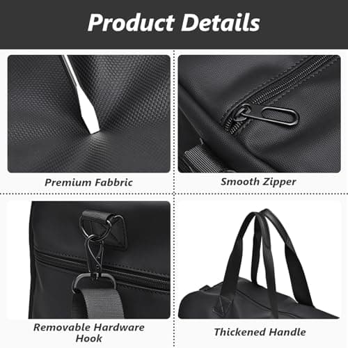 Flintronic Sports Gym Bag, Sports Duffle Bag with Shoes Compartmentand and Wet Pocket, Gym Bag for Men and Women, Waterproof Hand Luggage Bag, for Weekender Sports, Gym, Travel — view 3