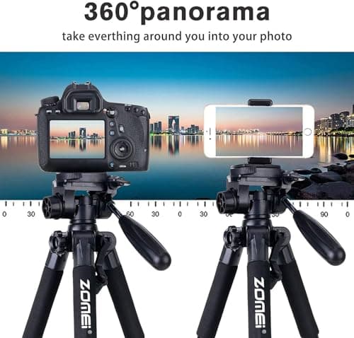 Zomei Q111 Travel Camera Tripod Lightweight with3 Way Fluid Panhead(Orange) — view 2