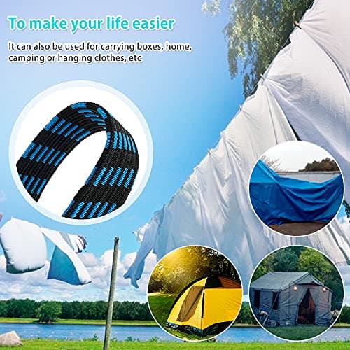 Pack of 5 Bungee Cords with Hooks Heavy Duty 6.6ft /2m Long Bungee Straps Elastic Rope Luggage Bungee Straps Anti-slip Flat Elasticity Rubber Straps for Luggage Camping Roof Racks Moving Cargo — view 5
