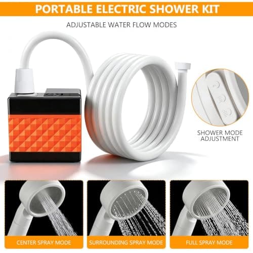 ZONJIE Portable Camping Shower with LED Display, Pump and Bucket — view 6
